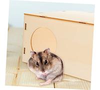 JUMPLAWN Hamster Sleeping House Decorative Wooden Hedgehog Nest for Small Pets Bite Resistant Design Suitable Play Keeps Warm Winter Natural Safe