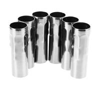 JUMPLAWN Hanging Crystals for Windows 6pcs E14 Candle Light Sleeve Set, Silver Iron Light Holder for DIY European-Style Chandelier Lighting