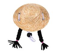 JUMPLAWN Hat for Cats Hand-Knitted Woven Cap Adorable Sun Protection Wig for Pets