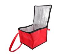 JUMPLAWN Insulated Food Bag Portable Thermal Grocery Cooler for Hot Food Transport Pizza Storage Stylish Red Design Convenient Carry Handle