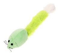 JUMPLAWN Interactive Catnip Mouse with Light Green Colour Soft Plush Material Designed to Ease Nervousness and Provide Interactive Play at Home for Indoor Cats and Kittens
