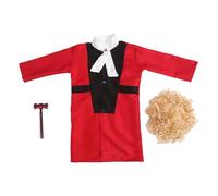 JUMPLAWN Judge Costume with Gavel and Wig Realistic Role Play Outfit for Party and Halloween Comfortable Cosplay Judge Uniform for Boys and Enhances Confidence and Public Speaking Skills