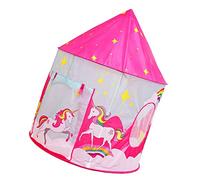 JUMPLAWN Kids Play Tent for Girls Unicorn Game House Washable Canvas Portable Indoor Outdoor Playhouse for Toddler Playtime and Imaginative Adventures