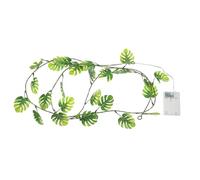 JUMPLAWN LED Artificial Monstera Leaf Vine String Lights Copper Wire Fairy Cable with Realistic Green Leaves Splashproof Outdoor Party and Bedroom Hanging Decorations High Temperature