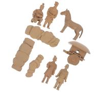 JUMPLAWN Mini Terracotta Warriors Figurine Set of 9 PVC Desktop Ornaments Statues Collectible Miniature Figures for Home and Office Decor