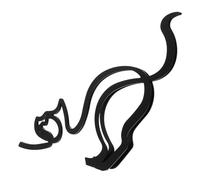 JUMPLAWN Minimalist Black Cat Iron Art Sculpture Abstract PET Decor for Home Office Decorative Wrought Iron Figurine for Bookshelf Adornment Unique Cat Lover