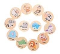 JUMPLAWN Montessori Wooden Memory Matching Game for Toddlers 20pcs Educational Cards Cartoon Design for Cognitive Training and Attention Enhancement for Preschool Learning Activities