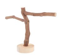 JUMPLAWN Natural Grape Vine Bird Perch Stand with Dual Branches for Parakeets Budgies Cockatiels Safe Paw Grinding Stick and Interactive Parrot Play for Healthy Claw and Beak Exercise