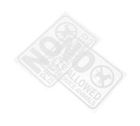 JUMPLAWN No Pets Allowed Signs 2pcs PVC Waterproof High Visibility White Stickers for Glass and Wall Use Indoors and Outdoors