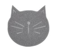 JUMPLAWN Non Slip Cat Litter Mat Pvc Cat Face Shaped Claw Grinding Mat Protects Wood Floors and Carpets Household Pet Supplies