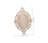 JUMPLAWN Oval Vintage Wood Carved Applique Decal for Door Cabinet Wall Ceiling Furniture Decoration European Style Onlay with Fine Craftsmanship Easy to Install DIY Home Ornament