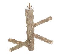 JUMPLAWN Pepper Wood Bird Perch Stand Parakeet Perch Toy Bird Golden Color Easy Installation Playing Function Wooden Climbing Rack