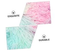 JUMPLAWN Pet Dog Blanket Cat Plush Mat Double Layer Warm Long Plush Dog Cushion Medium Size Rainbow Pink for Puppies Winter Sleep Pet Supplies
