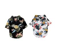 JUMPLAWN Pet Hawaiian Style Shirt Breathable Summer Pet Clothes for Dogs Adorable Navy Blouse for Puppies for Everyday Wear and Photos
