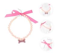 JUMPLAWN Pet Pearl Necklace Collar for Cats and Small Medium Dogs Decorative Party Neck Ornament Comfortable Skin Friendly Lightweight Accessory for Weddings Birthdays Christmas and Daily