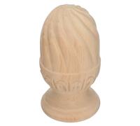 JUMPLAWN Pineapple-Shaped Wood Finial Spindle for Bed Post and Stair Railing Column, Unfinished Beige Wooden Decorative Ornament Handcrafted Details, Easy Installation for DIY Furniture