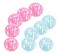 JUMPLAWN Plastic Cat Ball and Grinding Paws Chase Balls 10pcs with Bell for Indoor Cats Random Color for Kitten Play and Exercise