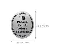 JUMPLAWN Please Knock Before Entering Entry Door Sticker 4pcs PVC Black Knock and Wait Sign for Bedrooms and Windows