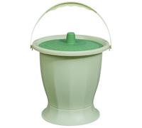 JUMPLAWN Portable by Use Disabled Travel and Home Elderly People Chamber Pot with Lid, Green Plastic Round Spittoon to Easy Wash No Burr Design for Adults