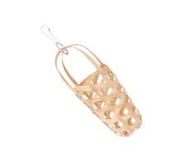 JUMPLAWN Practical Parrot Foraging Basket Toy Wood Color Design Top Hook for Hanging Multifunctional Feeder for Parrots for Chewing and Foraging Activities