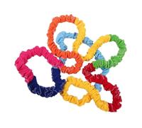 JUMPLAWN Rainbow Color Elastic Band for Super Soft Woolen Stretchy Pull Double Strand Elastic Rope for Cooperative Group Play Muscle Building and Training Assorted Bright Random Color