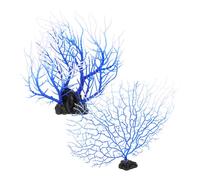 JUMPLAWN Realistic Blue Artificial Coral Branch Ornament for Fish Tank, Made from Sturdy Pe Plastic Material, Resistant to Fading, for Aquarium Landscaping and Beach Theme Home Décor