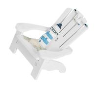 JUMPLAWN Realistic Miniature Beach Chair Model Coastal White Mini House Decoration Prop for Dollhouse Tabletop Micro Landscape with Stable Material and Fresh Style Design
