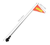 JUMPLAWN Reflective Retractable Safety Flag for Wheelchair and Tricycle with Adjustable Height, High Visibility Orange Polyester Flag and Stainless Steel Pole for Outdoor Use