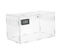 JUMPLAWN Reptile Enclosure and Removable Bottom Board Large Ventilation Mesh Acrylic with Hygrometer and, 360° Breeding Box for Spiders and Bearded Dragons for Easy