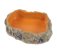 JUMPLAWN Reptile Water Bowl Decorative Resin Dish for Tortoise Gecko Pets Smooth Feeder for Comfortable Dining for Lizards Chinchillas and More