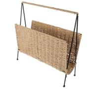 JUMPLAWN Rustic Natural Rattan Woven Storage Basket Book Basket for Home with Multi-functional Snack Holder and Decorative Japanese Style Design