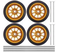 JUMPLAWN Scale Car Wheels Rubber Tires Replacement for Rc Cars Hub Vehicle Accessories Upgrade Parts