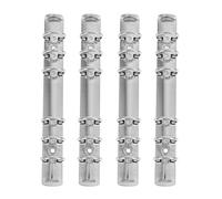 JUMPLAWN Segmented Binder Clips with Creative File Clip Design 4pcs Stainless Steel Practical Loose Leaf Binder Stationery Supplies for Office and School Season Decor for Reports