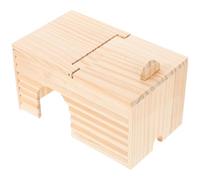 JUMPLAWN Small Hamster Nest Wooden Hamster House Comfortable Relaxation Flipping Lid Design Natural Wood Material Suitable for Play Whole Year Use and Small Pets