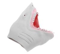JUMPLAWN Soft Stretchy Grey Shark Hand Puppet for Reusable Animal for Interactive Storytelling and Creative Play Easy to Control Tpr Material Puppet for Boys