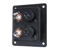 JUMPLAWN Speaker Terminal Wiring Board 2 Way ABS Plastic Flush Mount Black | Screw Binding Posts, Spring Horn Terminals, Supports Bi-amping, for Loudspeaker Boxes, Bookshelf Cabinets and Studio Builds