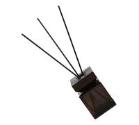 JUMPLAWN Square Aromatherapy Diffuser Bottle with Natural Rattan Sticks and Wax Wood Cap Elegant Fragrance Diffuser Container for Home Office Spa Bedroom Decor
