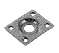 JUMPLAWN Square Stainless Steel Guitar Output Jack Plate for Electric Guitar and Bass, Vintage Engraved Black, Easy to Install and Corrosion Resistant, Classic Retro Style with Mounting