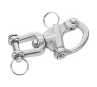 JUMPLAWN Stainless Steel Fork-type Rotating Spring Shackle with Quick Release and Tangle Prevention for Marine Applications and Climbing Gear Use, Sturdy Sailing Halyard Hook