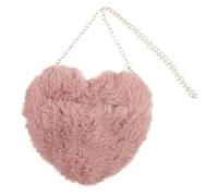 JUMPLAWN Stylish Cute Heart Shaped Crossbody Bag with Chain for Women | Fabric Build, Portable Carry, Red Finish, Party and Travel Use, and Women