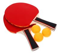 JUMPLAWN Table Tennis Kit with Wooden Racket and Ball, Polyester Bag Included, Widened Racket Surface for Improved Hand-eye Coordination, for Table Tennis Exercising and Training
