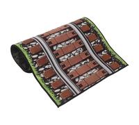 JUMPLAWN Train Track Runner Polyester Railroad Track Floor Runner with 3d Visuals for Birthday Party Aisle Decoration or Christmas Gatherings, 5ft Long, for Daycare Halls and Learning