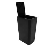 JUMPLAWN Trash Can Garbage Bin with Pressing Lid for Kitchen Bathroom Office, Black ABS 12L Trash Bucket for Paper Towels and Waste Documents