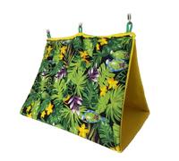 JUMPLAWN Tropical Rainforest Printed Green Cloth Bird Nest Pet Hanging Bed Sunshade for Lark and Canary Windows Fence Stairs Beautiful Decorative Hammock for Pet Owners