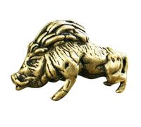 JUMPLAWN Vintage Copper Wild Pig Model Decorative Figurine for Home Study