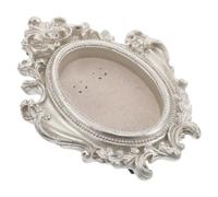 JUMPLAWN Vintage Oval Photo Frame in Silver Resin with Ornate Detailing, Present for Tabletop and Wall Hanging, Classic Retro Style Picture Frame with Elegant European Design