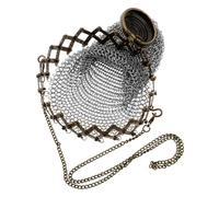 JUMPLAWN Vintage Stainless Steel Purse with Closure Antique Retro Wallet for Collectors Compact