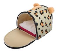 JUMPLAWN Warm Hamster Nest for Pets Cozy Hideout for Guinea Pigs Hamsters Soft Materials Xs Green Leopard Print Design