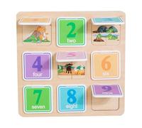 JUMPLAWN Wooden Peg Number Puzzle Board 1-9 Educational for Montessori Early Learning Activity Wooden Puzzle for Preschool Development
