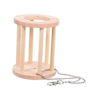 JUMPLAWN Wooden Rabbit Feeder Rack with Removable Grass Holder and Chain Hay Manger for Guinea Pigs Chinchillas and Small Pets Organized Food Storage for Clean Feeding